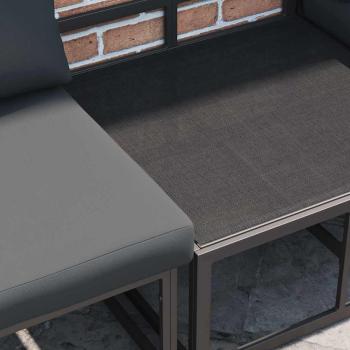 Gartensofa-set 6 stk. Schwarz Aluminium