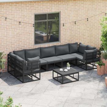 Garten-Sofa-Set 7 pcs Schwarz Aluminium