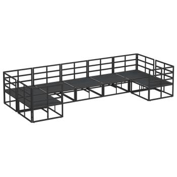 Garten-Sofa-Set 7 pcs Schwarz Aluminium