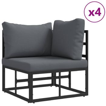 Garten-Sofa-Set 9 pcs Schwarz 70 x 70 x 32 cm Aluminium