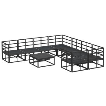 Garten-Sofa-Set 9 pcs Schwarz 70 x 70 x 32 cm Aluminium