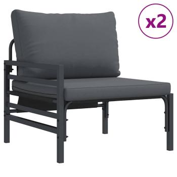 Garten-Sofa-Set 3 pcs Anthrazit Stahl