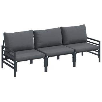 Garten-Sofa-Set 3 pcs Anthrazit Stahl