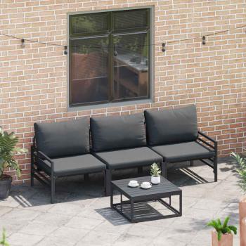 Garten-Sofa-Set 3 pcs Anthrazit Stahl