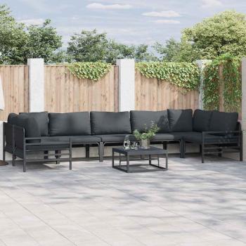 ARDEBO.de - Garten-Sofa-Set 7 pcs Anthrazit Stahl