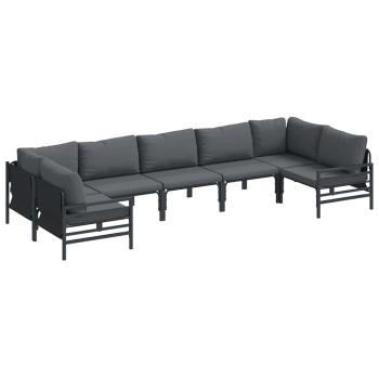 Garten-Sofa-Set 7 pcs Anthrazit Stahl