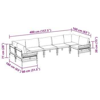 Garten-Sofa-Set 7 pcs Anthrazit Stahl
