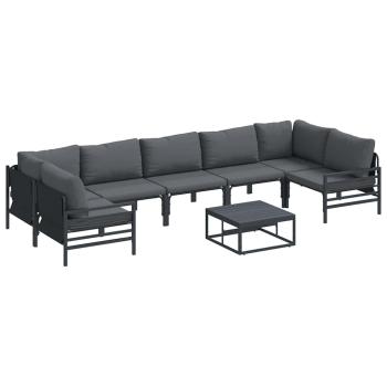 Garten-Sofa-Set 8 pcs Anthrazit Stahl