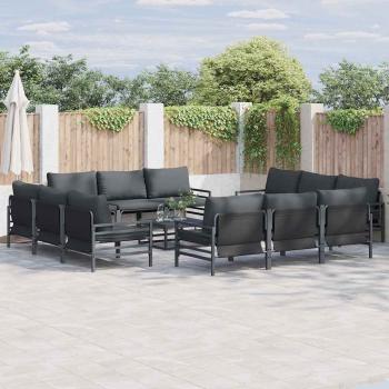 ARDEBO.de - Garten-Sofa-Set 12 pcs Anthrazit Stahl