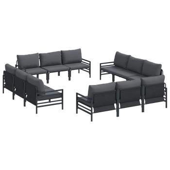 Garten-Sofa-Set 12 pcs Anthrazit Stahl