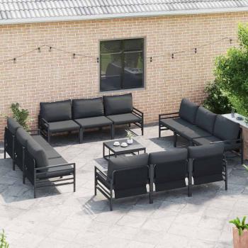 Garten-Sofa-Set 12 pcs Anthrazit Stahl