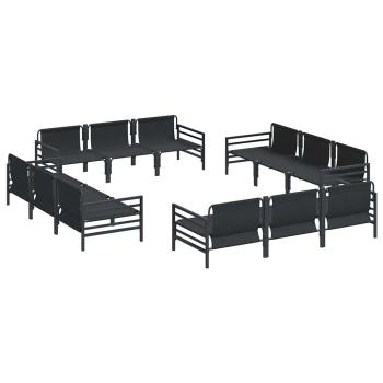 Garten-Sofa-Set 12 pcs Anthrazit Stahl