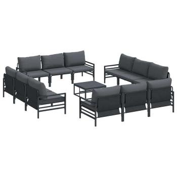 Garten-Sofa-Set 13 pcs Anthrazit Stahl