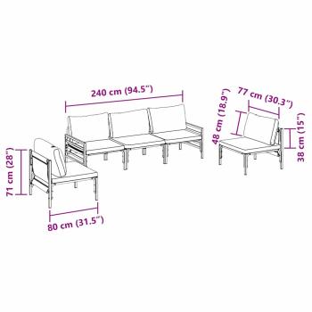 Garten-Sofa-Set 5 pcs Anthrazit Stahl
