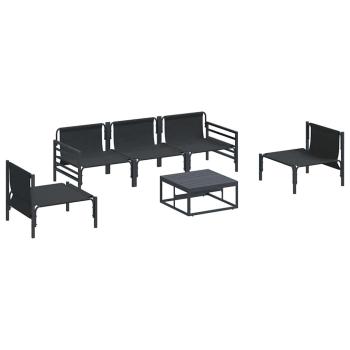 Garten-Sofa-Set 6 pcs Anthrazit Stahl