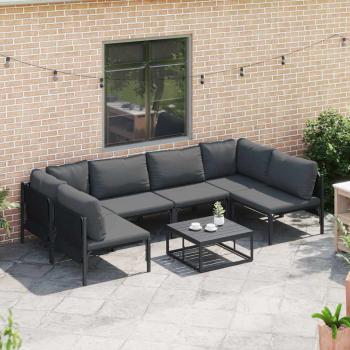 Garten-Sofa-Set 7 pcs Anthrazit Stahl