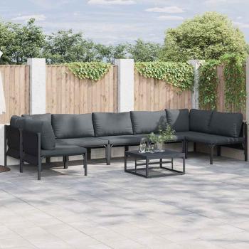 ARDEBO.de - Garten-Sofa-Set 8 pcs Anthrazit Stahl