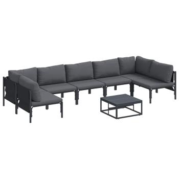 Garten-Sofa-Set 8 pcs Anthrazit Stahl