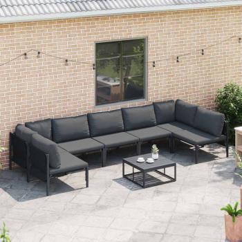 Garten-Sofa-Set 8 pcs Anthrazit Stahl
