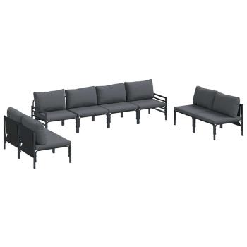 Garten-Sofa-Set 8 pcs Anthrazit Stahl