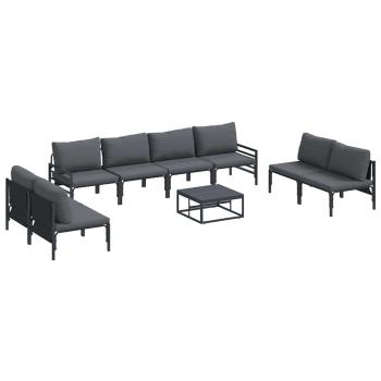 Garten-Sofa-Set 9 pcs Anthrazit Stahl