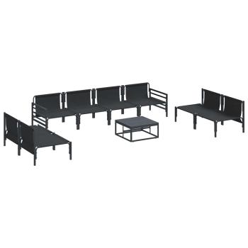 Garten-Sofa-Set 9 pcs Anthrazit Stahl