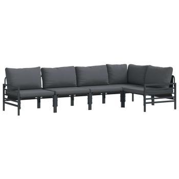 Garten-Sofa-Set 5 pcs Anthrazit Stahl
