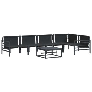 Gartensofa-set 6 Stk. Schwarz Stahl