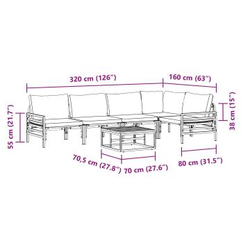 Gartensofa-set 6 Stk. Schwarz Stahl
