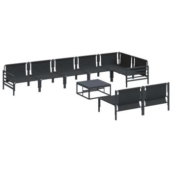 Garten-Sofa-Set 9 pcs Anthrazit Stahl