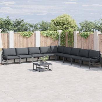 ARDEBO.de - Garten-Sofa-Set 10 pcs Anthrazit Stahl