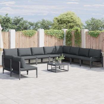 ARDEBO.de - Garten-Sofa-Set 10 pcs Anthrazit Stahl