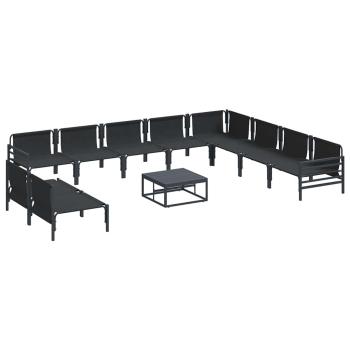 Garten-Sofa-Set 11 pcs Anthrazit Stahl