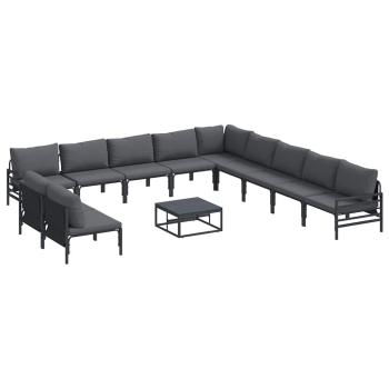 Garten-Sofa-Set 12 pcs Anthrazit Stahl