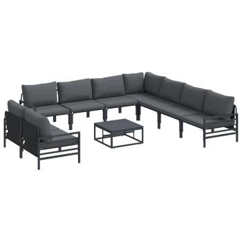Garten-Sofa-Set 10 pcs Anthrazit Stahl