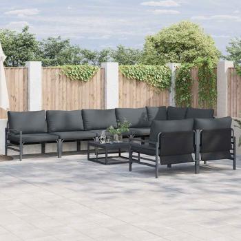 ARDEBO.de - Garten-Sofa-Set 9 pcs Anthrazit Stahl