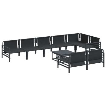 Garten-Sofa-Set 9 pcs Anthrazit Stahl