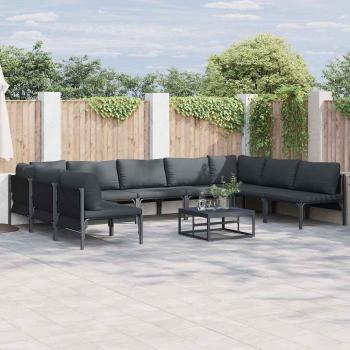 ARDEBO.de - Garten-Sofa-Set 9 pcs Anthrazit Stahl