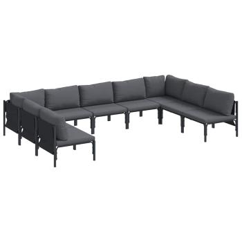 Garten-Sofa-Set 9 pcs Anthrazit Stahl