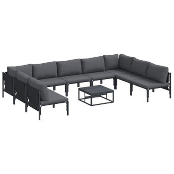 Garten-Sofa-Set 10 pcs Anthrazit Stahl
