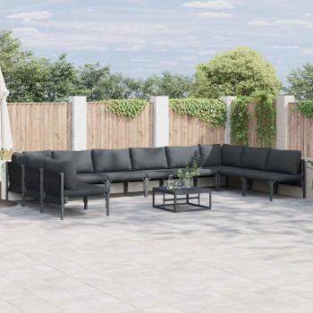 ARDEBO.de - Garten-Sofa-Set 11 pcs Anthrazit Stahl