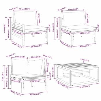 Gartensofa-set 11 Stk. Schwarz Stahl