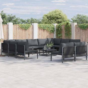 ARDEBO.de - Garten-Sofa-Set 11 pcs Anthrazit Stahl