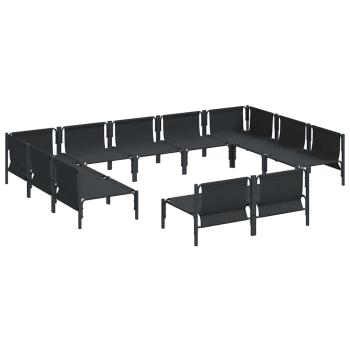 Garten-Sofa-Set 11 pcs Anthrazit Stahl