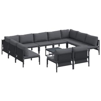Garten-Sofa-Set 12 pcs Anthrazit Stahl