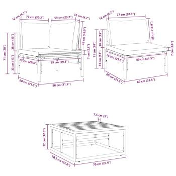 Gartensofa-set 12 Stk. Schwarz Stahl