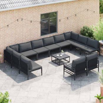 Gartensofa-set 12 stk. Schwarz Stahl