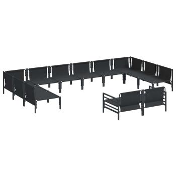 Gartensofa-set 12 stk. Schwarz Stahl