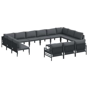 Garten-Sofa-Set 14 pcs Anthrazit Stahl