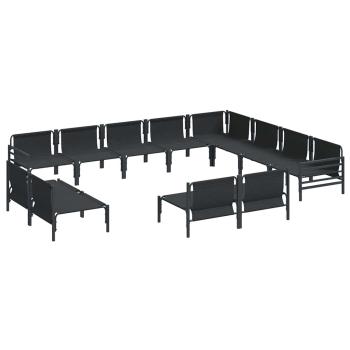 Gartensofa-set 12 Stk. Schwarz Stahl